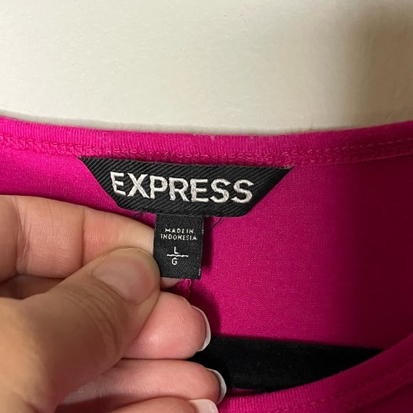 Express Bodycon Color Block Midi Sleeveless Dress Pink Multicolor Size Large - Picture 3 of 5
